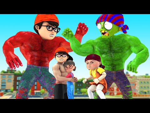 GYM Nick Become NickHulk Brave protect Tani vs Giant zombie evil  - Scary Teacher 3D Happy ending