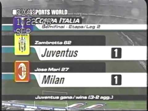 2002 (February 6) Juventus 1- AC Milan 1 (Coppa Italia)- Semifinals, Second leg