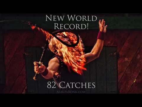 Aaron Bonk - Fire Whip Juggling - Guinness World Record