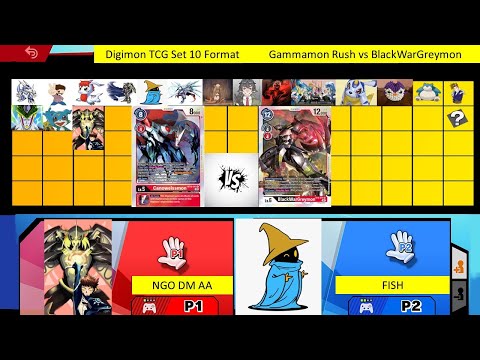 Digimon TCG | RETIRED NGO DM AA vs Fish - Round 2 BT10 | Gammamon Rush vs BlackWarGreymon