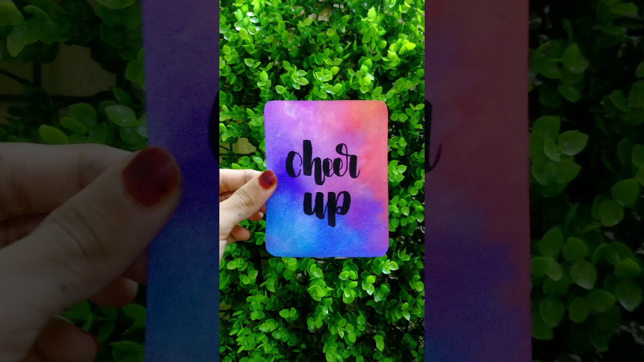 calligraphy with watercolor background / Ucally Arts #shorts