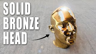 I Cast My HEAD In SOLID BRONZE! - Metal Casting Art At Home