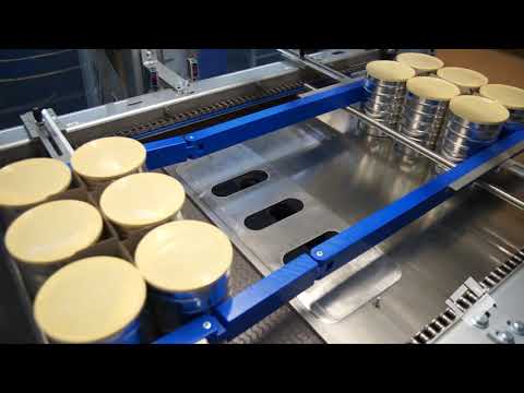 Meypack Wrap-Around Case Packer for Infant formula with Serialization and Partitions