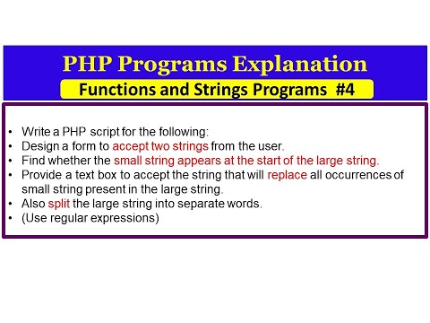 Php Program To Check Start Of String Replace String Split String By Using Regular Expression