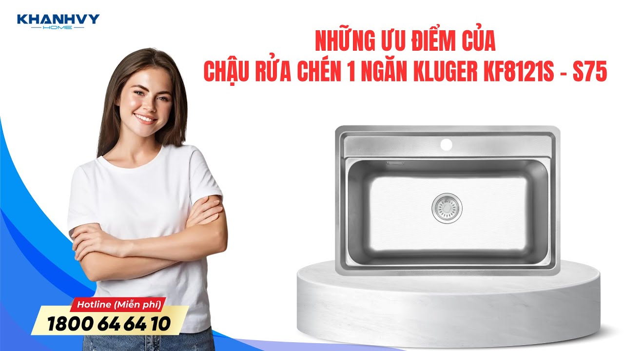 Chậu rửa bát Kluger KF8121S-S75 K200