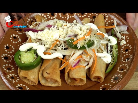 Taquitos Dorados Con Curtido RIQUISIMO!!!