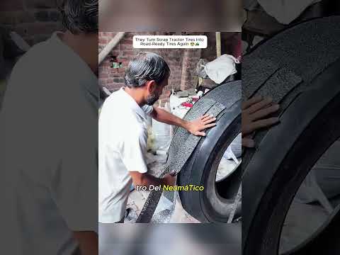 TheyTurnScrapTractorTiresIntoRoad-ReadyTiresAgain🤯🚜