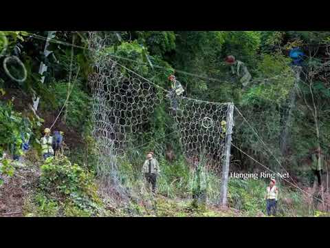 Passive protection net for slope protection at Bazhong Tunnel