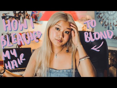 how i bleached my black asian hair to blonde at home !!