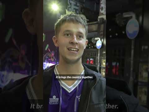 England fans celebrate Euro 2024 final spot | AFP #shorts