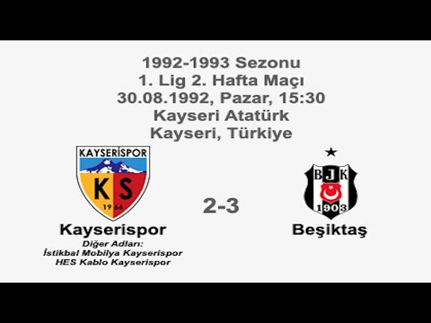 Kayserispor 2-3 Beşiktaş 30.08.1992 - 1992-1993 1st League Matchday 2 + Post-Match Comments (Ver. 1)
