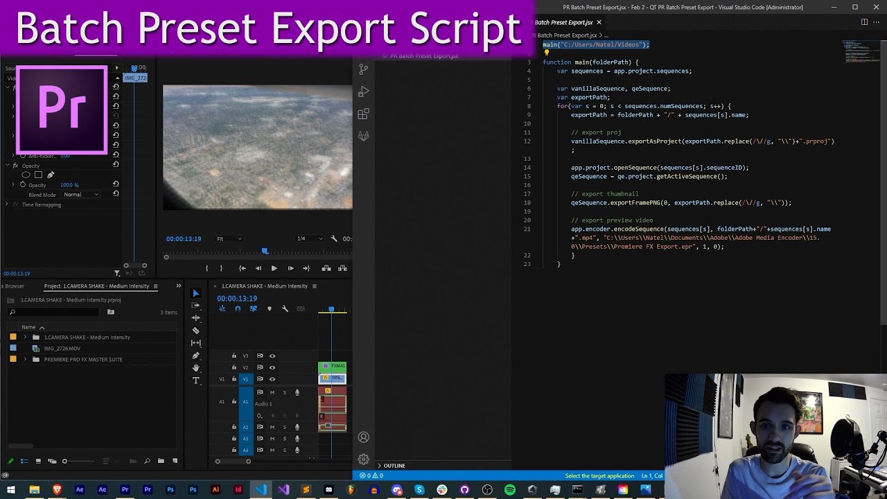 Premiere Scripting QuickTip - Batch Preset Export Script