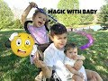 Gia Sis uses MAGIC Wand to turn her Bro into a REAL BABY! So CUTE!