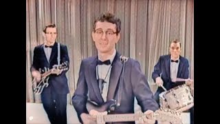 BUDDY HOLLY AND THE CRICKETS SING &#39;PEGGY SUE&#39; LIVE N 1957 AND IN COLOUR!