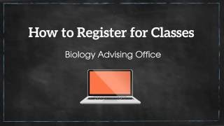 How to Register for Classes (MCB Advising)