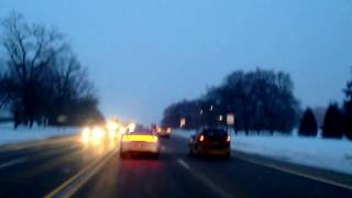 preview picture of video 'Snowy Night Drive from Pontiac, Michigan to Bloomfield Hills, MI'