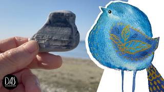I was going to paint beach pebbles and this happened. Easy watercolor blobby birds, with 3 hacks