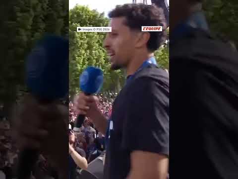 Marquinhos a fait le show sur scène pour fêter le back-to-back du #psg #championsleague