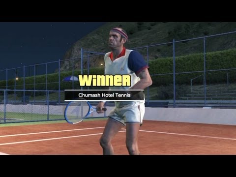GTA V PS3 Gameplay / Walkthrough / Playthrough / 1080P Part 95 - Tennis 1 Set - Trevor