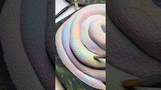 a little preview of my second 3D snake painting 🐍❄️ #art #painting #mixedmedia #clay