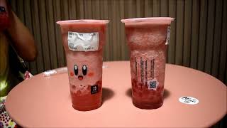 Kirby's Fruity Flurry Drink at Kung Fu Tea (Kirby and the Forgotten Land)