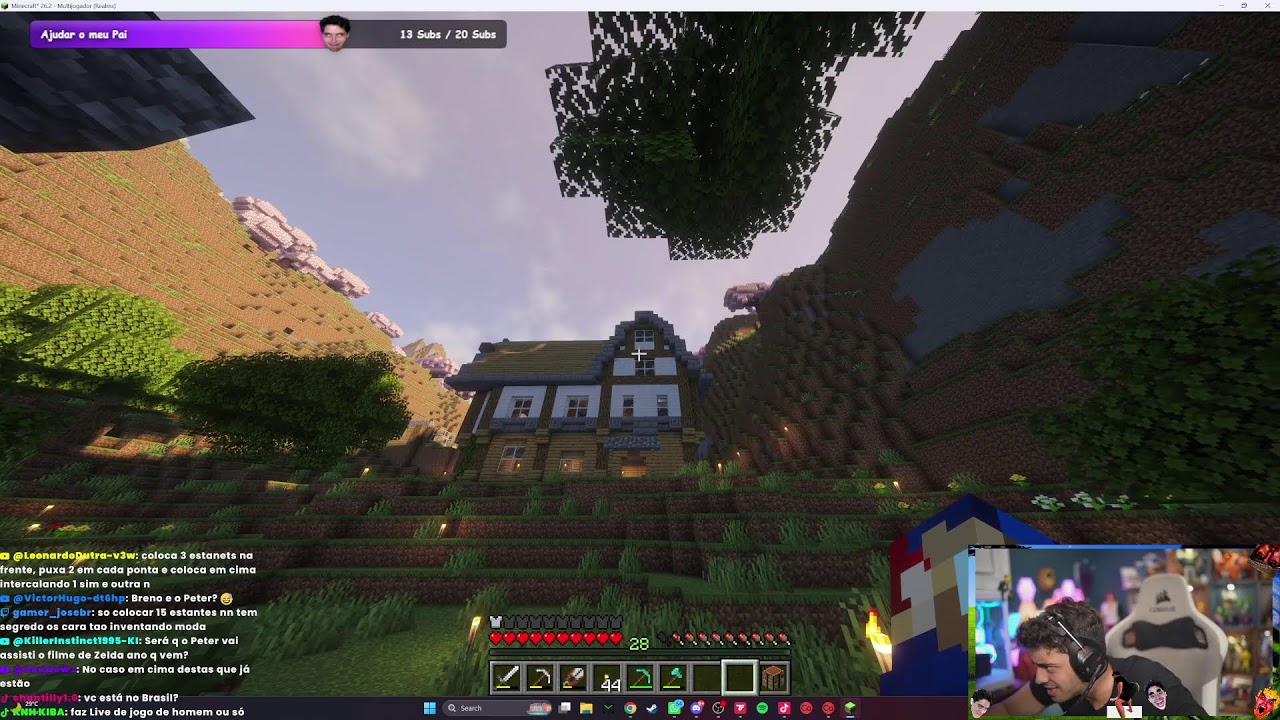 CONSTRUINDO MINHA CASA NO MINECRAFT (SAGA MINECRAFT DIA 3)