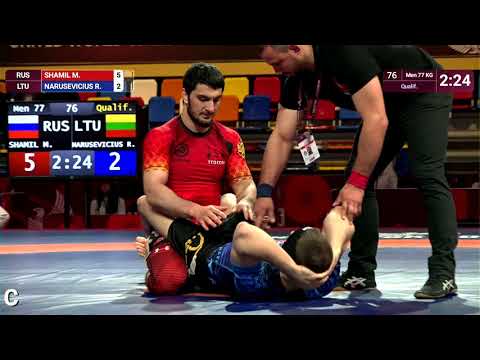 Qual. Men - 77 kg: M. SHAMIL (RUS) v. R. NARUSEVICIUS (LTU)