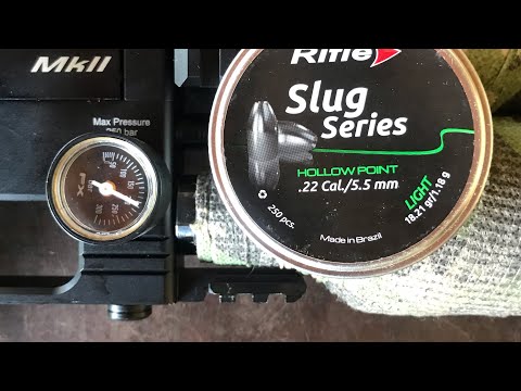 FX MK2 testando slug rifle de 18 grains a 58 metros