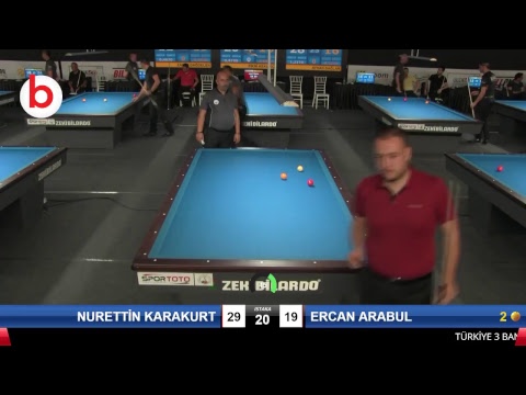 NURETTİN KARAKURT & ERCAN ARABUL Bilardo Maçı - 2018 ERKEKLER 3.ETAP-3.TUR