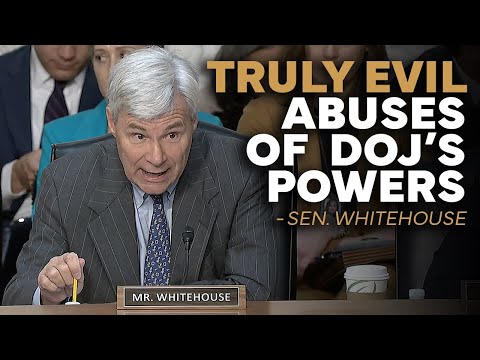 Senator Whitehouse Slams Bove's Record: "These are Truly Evil Abuses of DOJ's Powers"