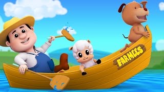 Row Row Row Your Boat | 3D Nursery Rhymes | Kids Songs | Baby Rhymes by Farmees