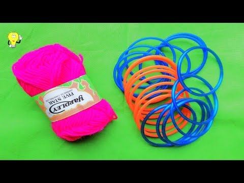 Bangles And Wool Wall Hanging - Wall Hanging Craft Ideas Easy - Best Reuse Idea Video