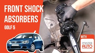Youtube thumbnail of video "How to replace the front shock absorbers Golf mk5 ➿"