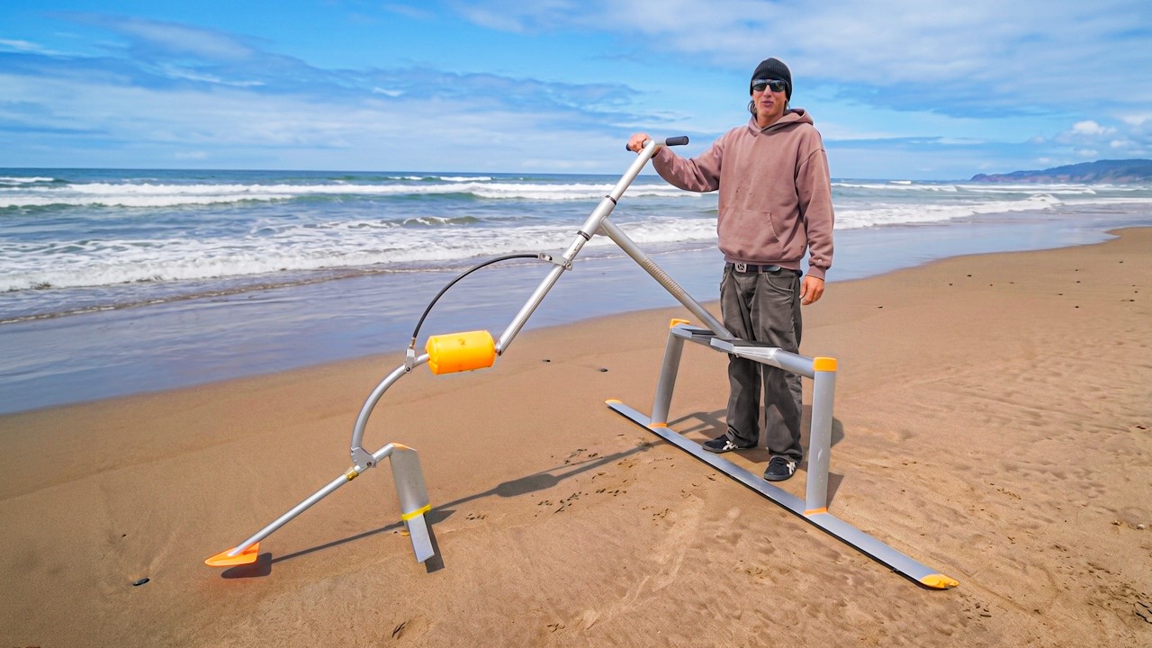 Testing Ancient Water Bike In Waves