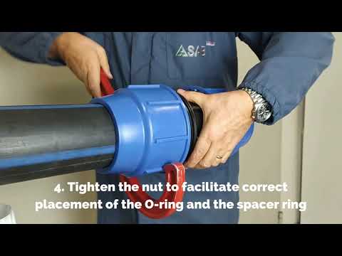 How to install Perla compression fittings for PE pipes - diameter sizes Ø75mm - Ø90mm - Ø110mm