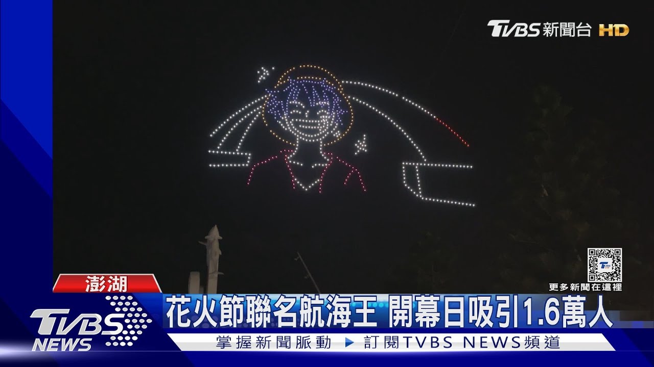 花火節開幕 航海王無人機秀突取消又升空