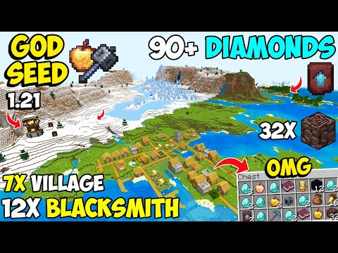 🔥Ultimate [God Seed] For Minecraft 1.21 Bedrock & PE | Five Blacksmith Village Seed Bedrock 1.21.124