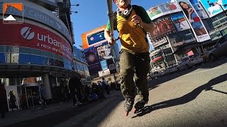 preview picture of video 'Inline Skater Sprints Through Downtown Toronto -City Skater Bill Stoppard'