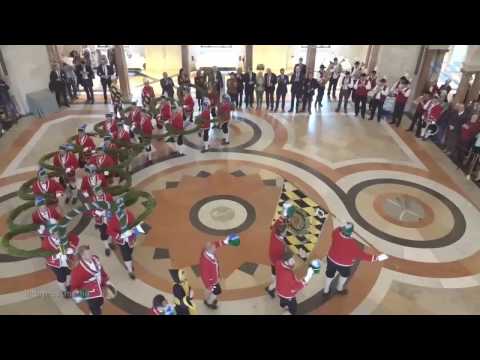 Münchner Schäfflertanz in der Bayerischen Staatskanzlei zum 500-jährigen Jubiläum,  21. Februar 2017