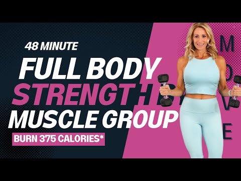 48 Minute Full Body Strength by Muscle Group | No Repeat Workout