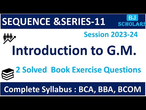 Introduction to Geometric Mean | GM |Question on GM| BCA sem 1 MFCS | BBA 1st year Maths |BCOM  Math