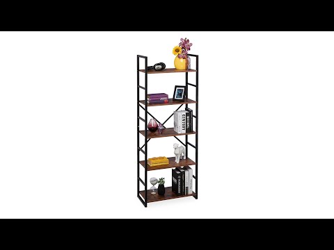 Bücherregal Industrie  mit 5 Ebenen Schwarz - Braun - Holzwerkstoff - Metall - 60 x 159 x 30 cm