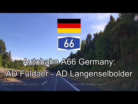 Germany Kinzigtal Autobahn A66: AD Fuldaer - AD Langenselboder