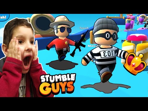 DESAFIO POLÍCIA vs LADRÃO NO STUMBLE GUYS 👮🏻 👑 🚔  #stumbleguys #gaming #gameplay #games