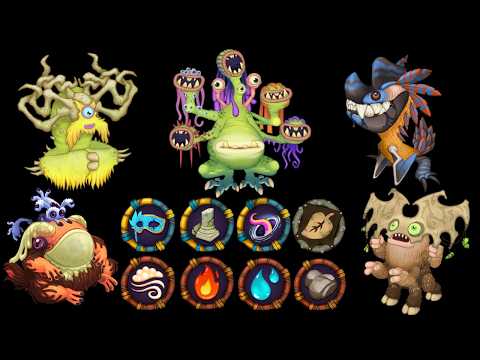 All Quad Elements Monsters 2026 - Sounds And Animations ~ My Singing Monsters