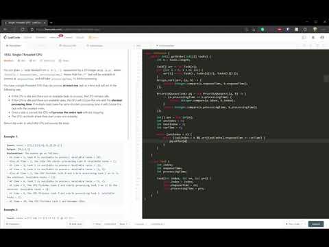 1834. Single-Threaded CPU, LeetCode, Java