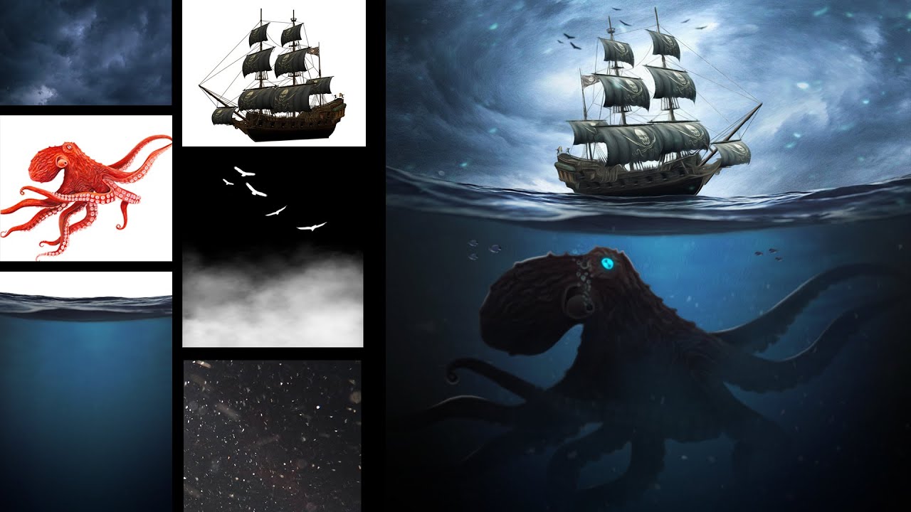 Surreal Clock and Underwater Photo Manipulation in Photoshop - video 3
