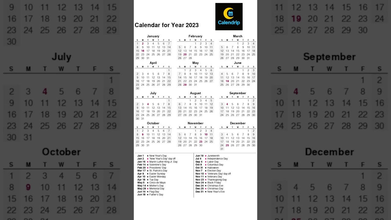 Calendar 2023 #monthsoftheyear #2023