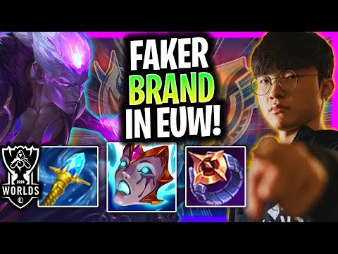 FAKER CHILLING WITH BRAND IN EUW SERVER! | T1 Faker Plays Brand Mid vs Nocturne!  Worlds Bootcamp