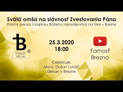 Zvestovanie Pána│Sv. omša│25.3.2020